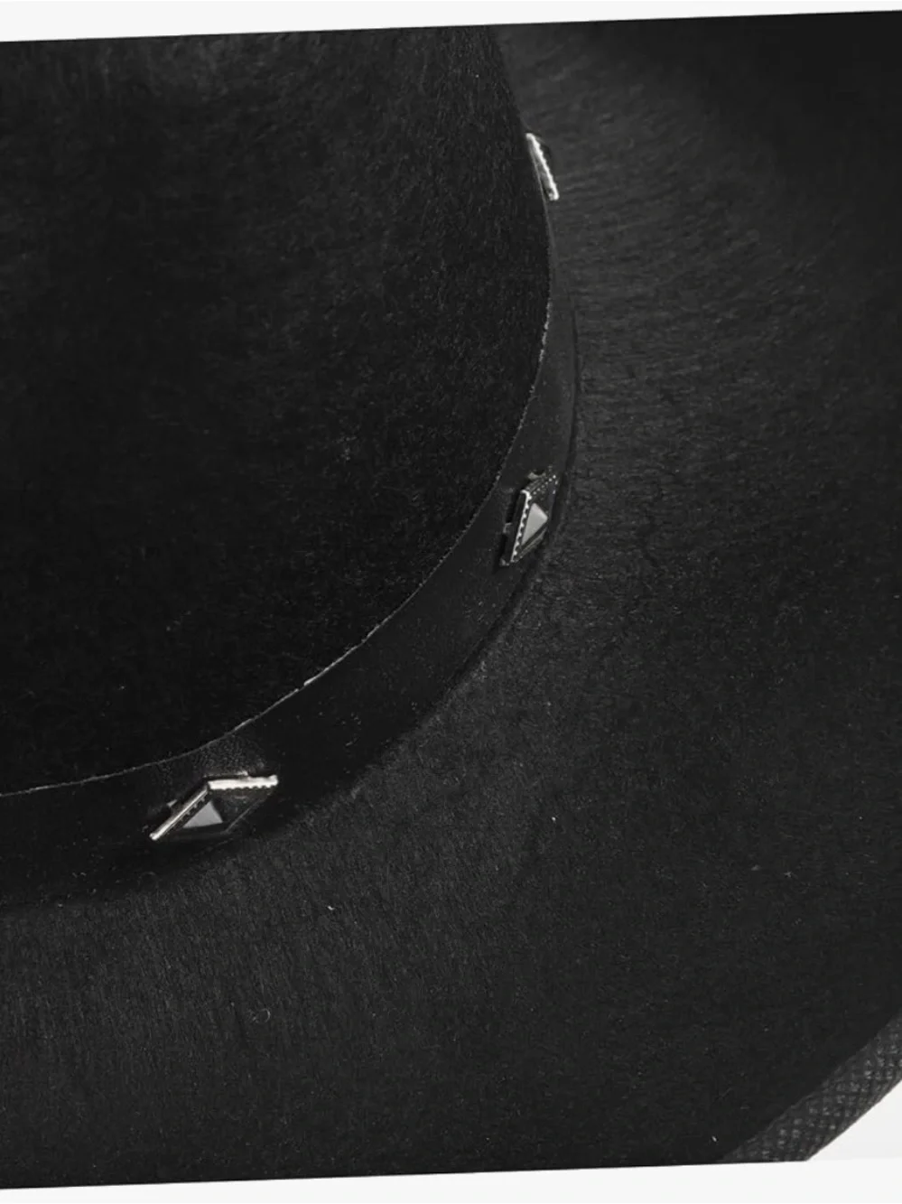 Black Studed  Western Cowboy Hat #3,with Studs Soft Breathable Felt Jazz